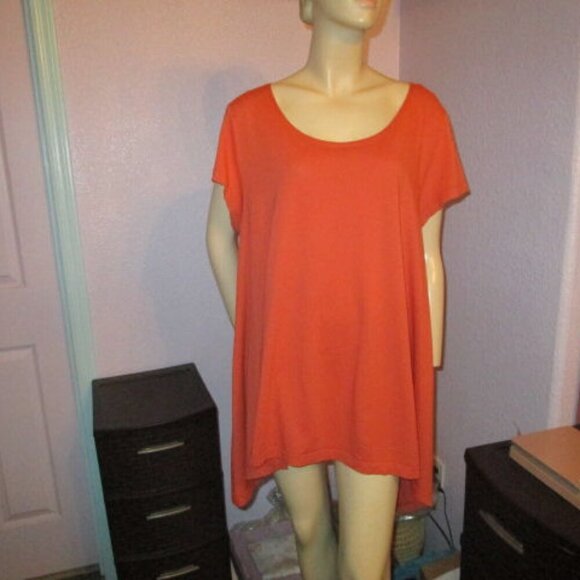 Bryn Walker Charlie Tunic Top Size L Asymmetrical Cotton Quill Lagenlook Resort - Picture 1 of 11